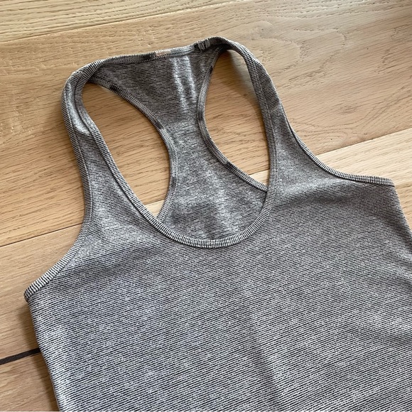LULULEMON Cool Racerback Heathered Coal Wee Stripe Tank Top - Picture 4 of 7